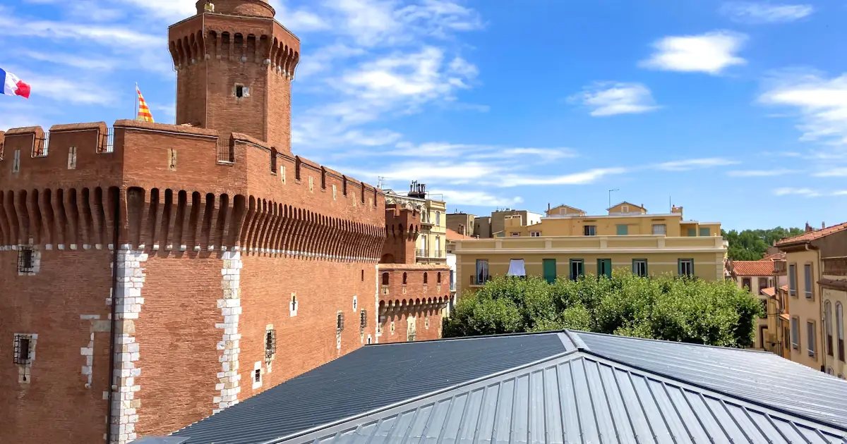 Vue du Castillet et du centre historique de Perpignan